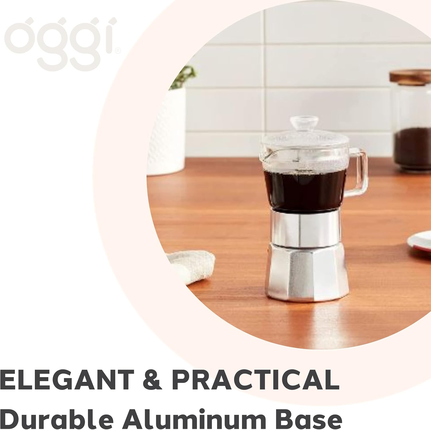 Stovetop Espresso Maker - 4 Cup Borosilicate Glass Moka Pot | OGGI