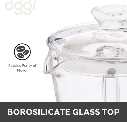 Stovetop Espresso Maker - 4 Cup Borosilicate Glass Moka Pot | OGGI