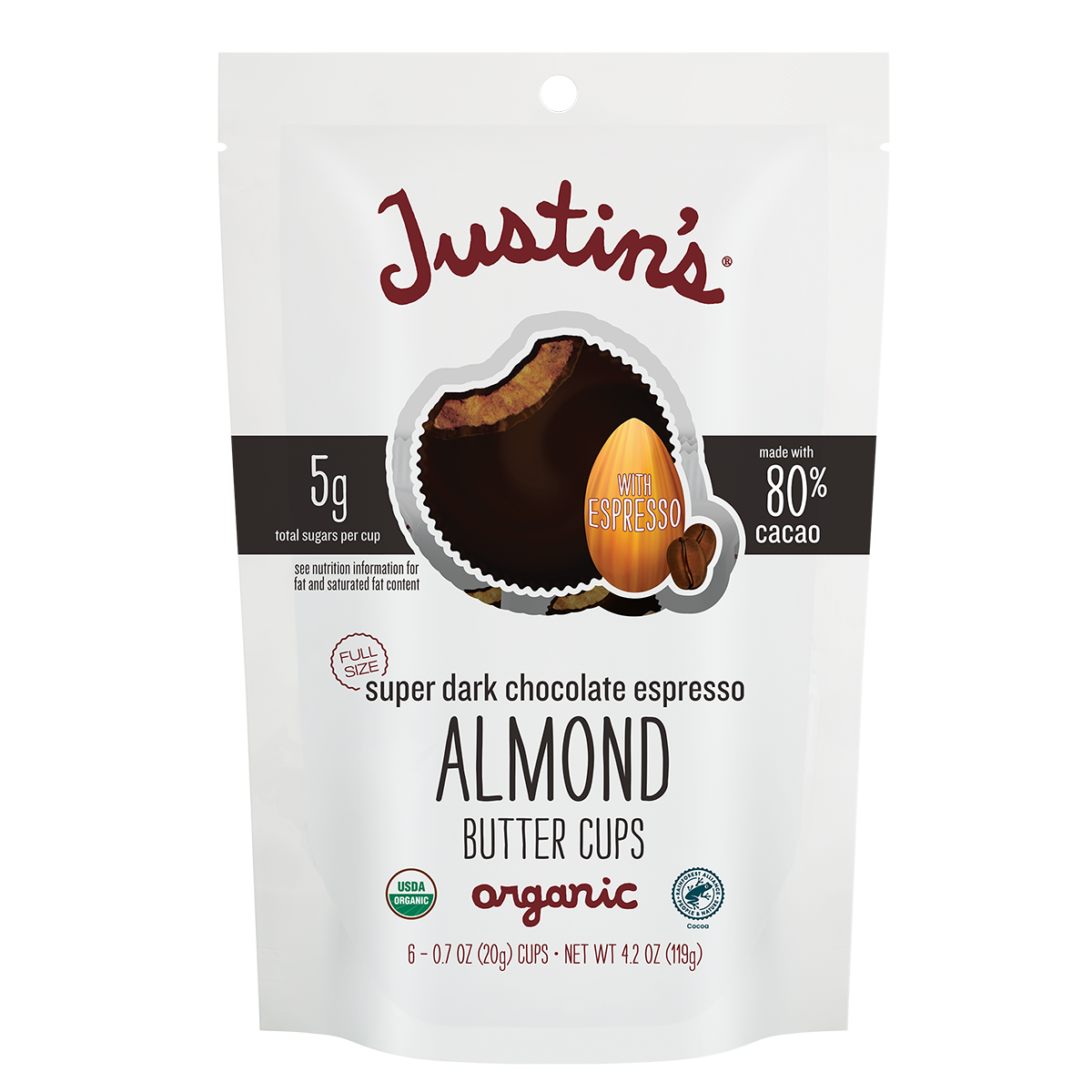 Justin's Butter Cups Dark Chocolate Almond Butter Espresso