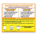 Instructions for making savory saltine crackers with canola oil on a white background