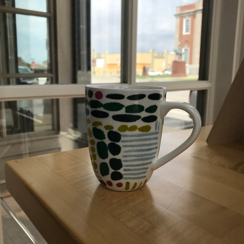 Coffee Mug, dots and dashes assorted