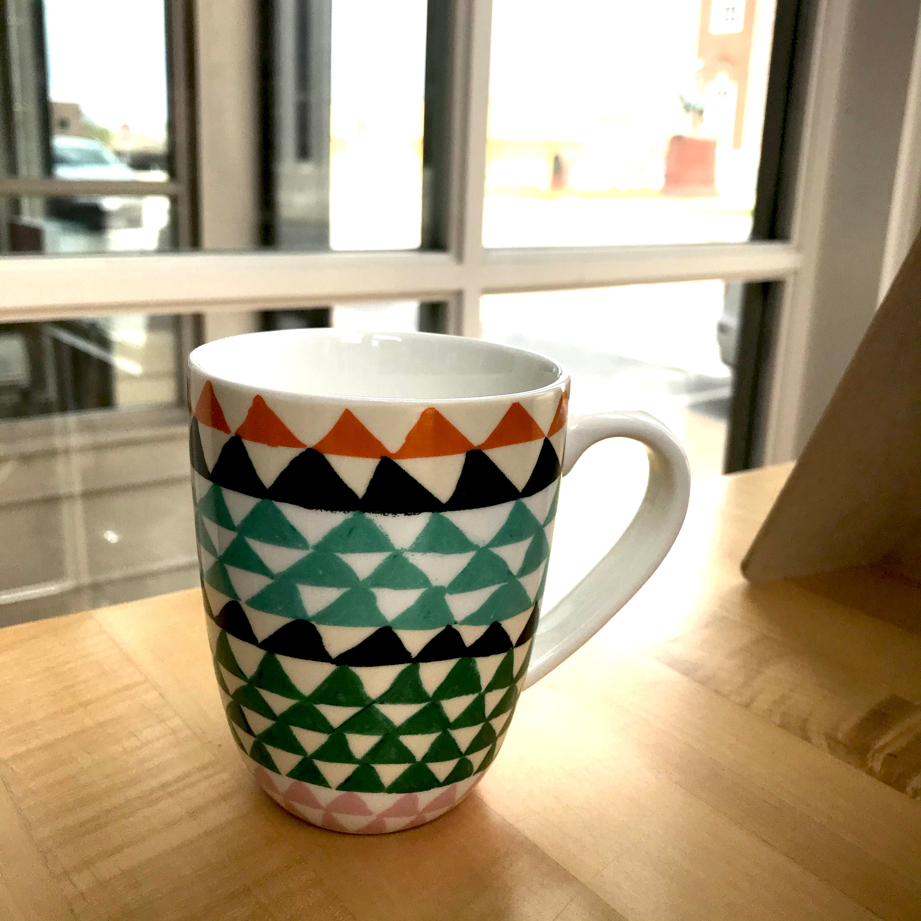 Coffee Mug, dots and dashes assorted