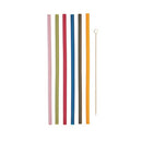 Silicone Straws, Set of 6 with Cleaning Brush