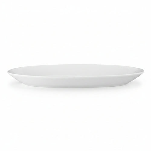White ceramic oval bread platter