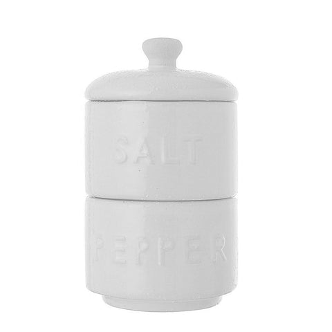 Stoneware Stackable Salt and Pepper Pots