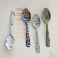 Floral Enameled Stainless Steel Spoon