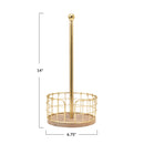 Metal and Wood Paper Towel Holder with Basket Base