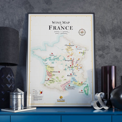 Wine Map of France Print