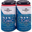 Four cans of Pinckney Bend Gin & Tonic cocktail, with branding and alcohol content information visible on the labels.