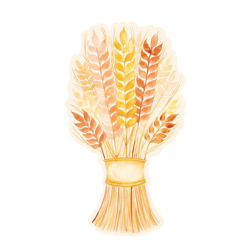A table accent card made to look like a bunch of wheat