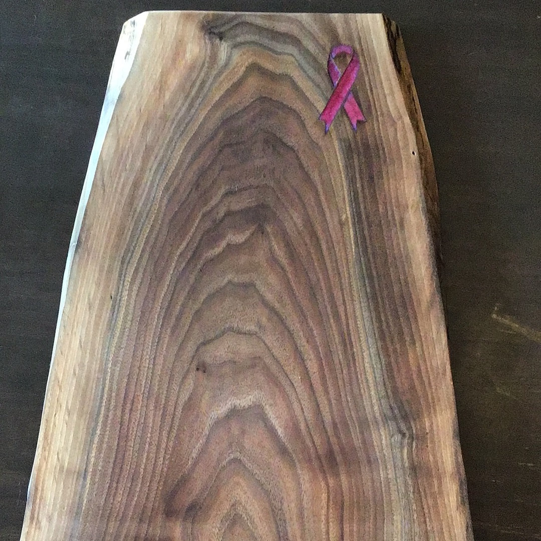 Wild Woods Walnut Breast Cancer Ribbon Board Gilbert Whitney & Co
