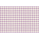 A rectangular lilac painted check placemat on a white background.