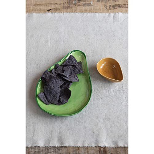 Stoneware Avocado Plate with Pit Bowl