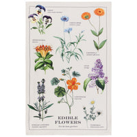 Edible Flowers Cotton Dishtowel